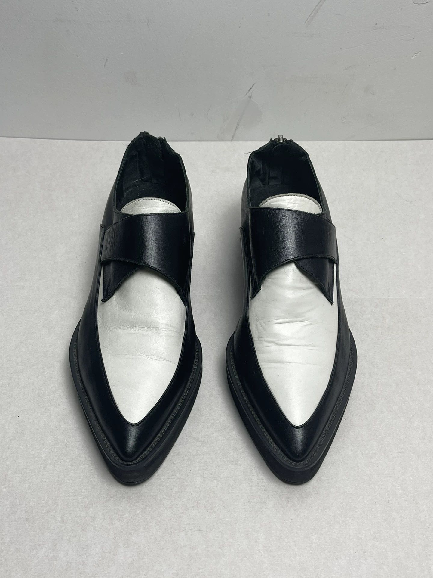 Helmut Lang Helmut Lang Black White Leather Zip Shoes Size US 6.5 / IT 36.5 - 3 Thumbnail