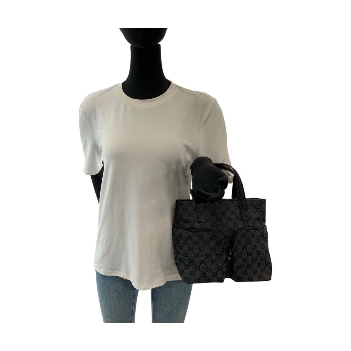 Gucci Gucci Gucci GG Canvas Leather Handbag Leather Tote Bag 002 1080 002 058 DUTY FREE for USA Size ONE SIZE - 7 Thumbnail