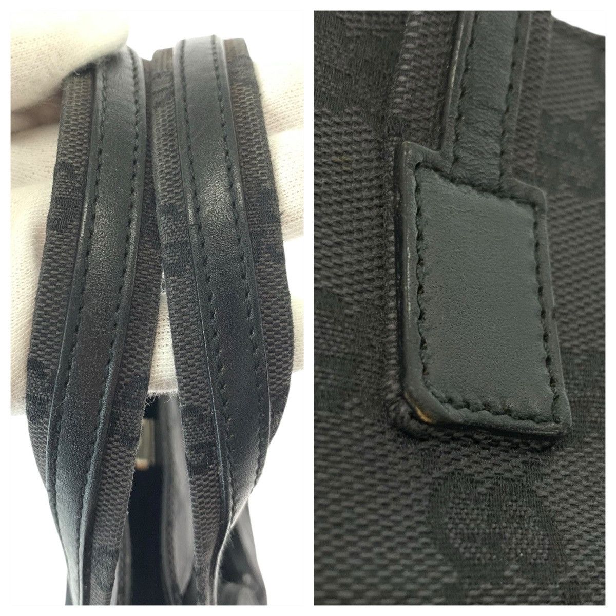 Gucci Gucci Gucci GG Canvas Leather Handbag Leather Tote Bag 002 1080 002 058 DUTY FREE for USA Size ONE SIZE - 4 Thumbnail