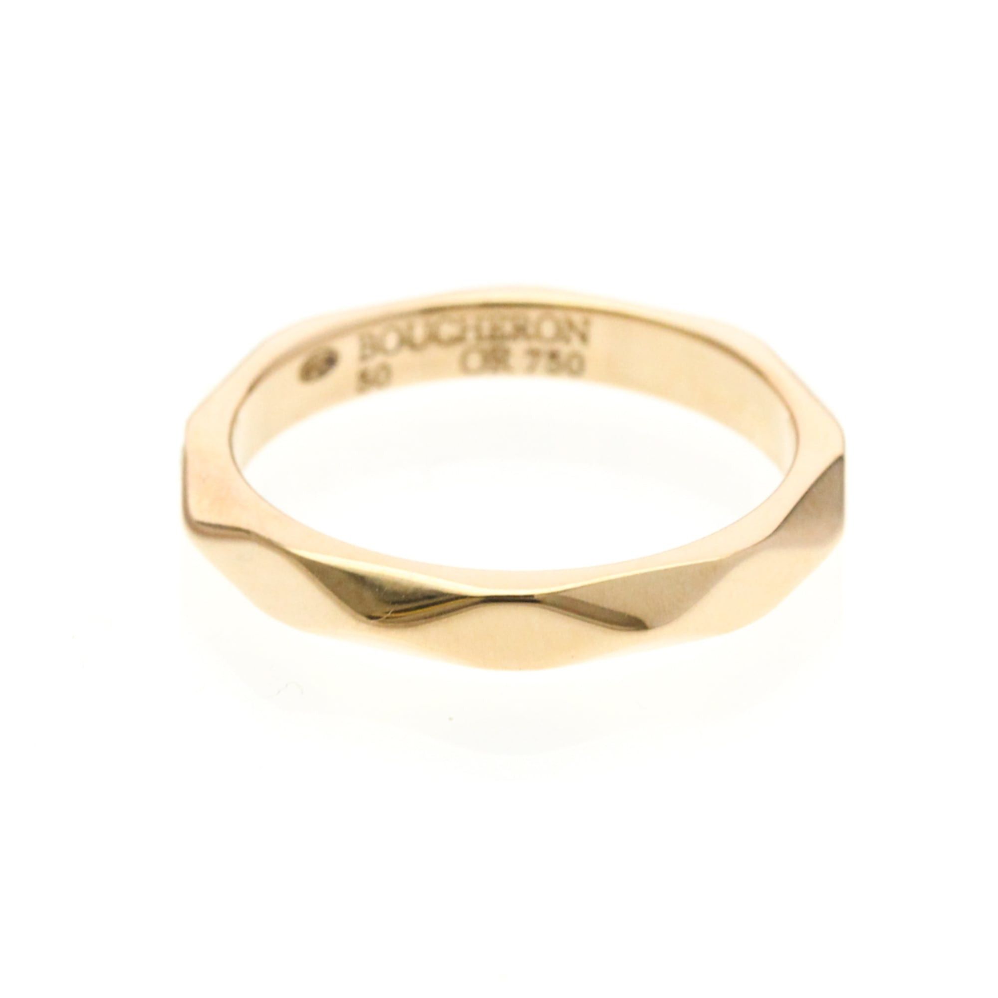 Other Boucheron Faceted Ring With 1 Diamond Pink Gold (18K) Fashion Diamond Band Ring Pink Gold Size ONE SIZE - 2 Thumbnail