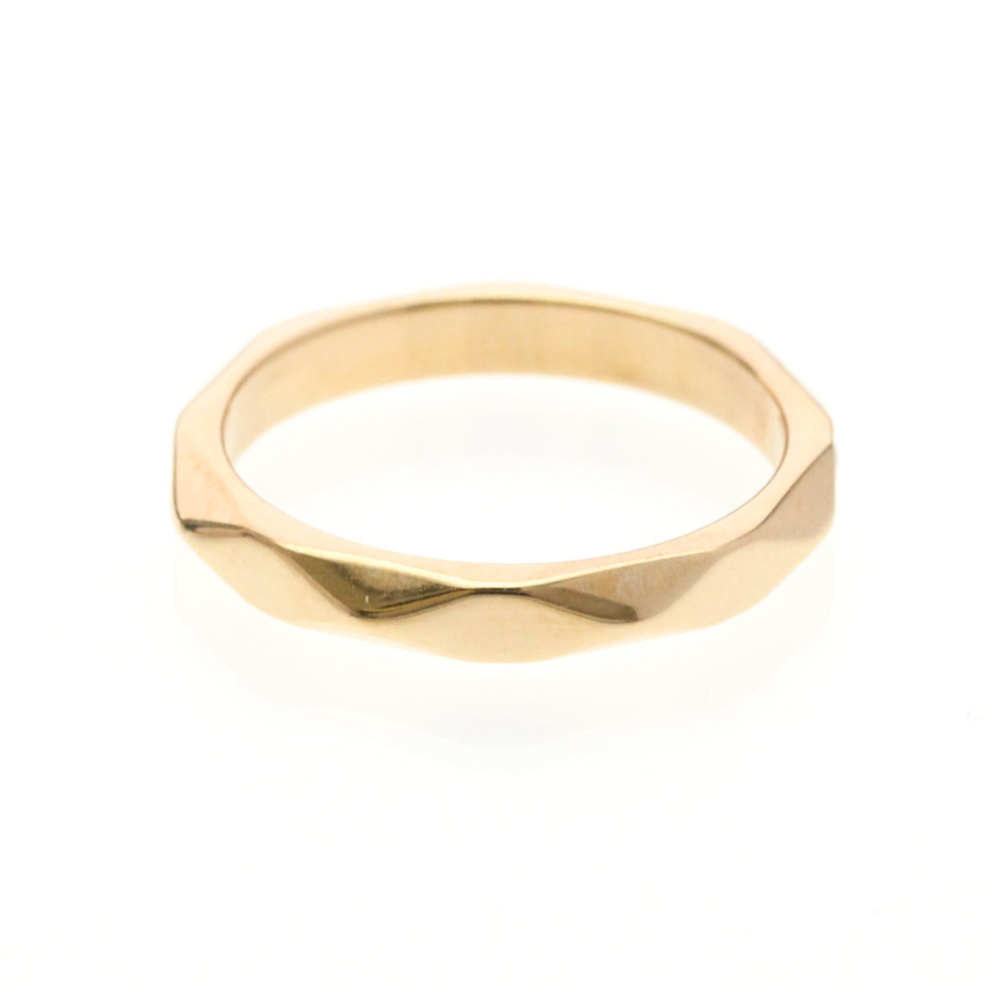Other Boucheron Faceted Ring With 1 Diamond Pink Gold (18K) Fashion Diamond Band Ring Pink Gold Size ONE SIZE - 4 Thumbnail
