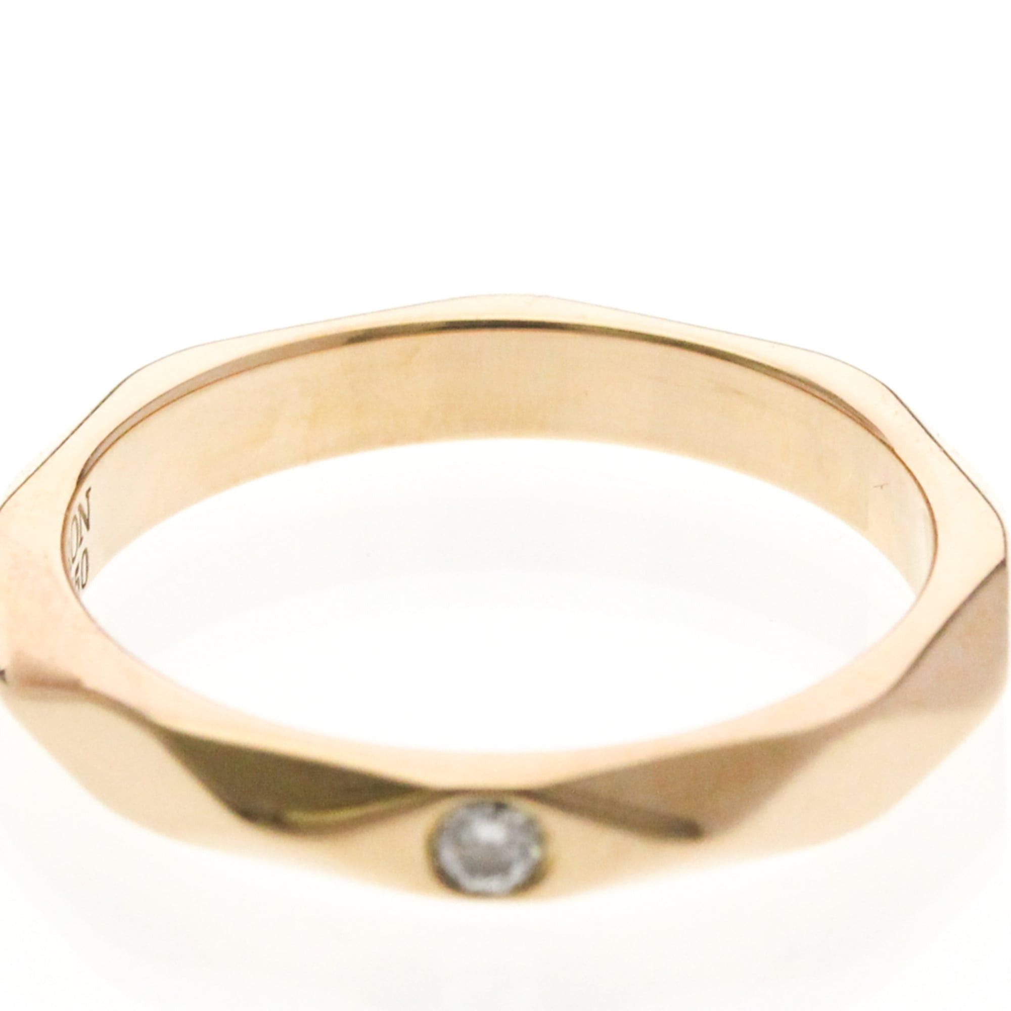 Other Boucheron Faceted Ring With 1 Diamond Pink Gold (18K) Fashion Diamond Band Ring Pink Gold Size ONE SIZE - 5 Thumbnail