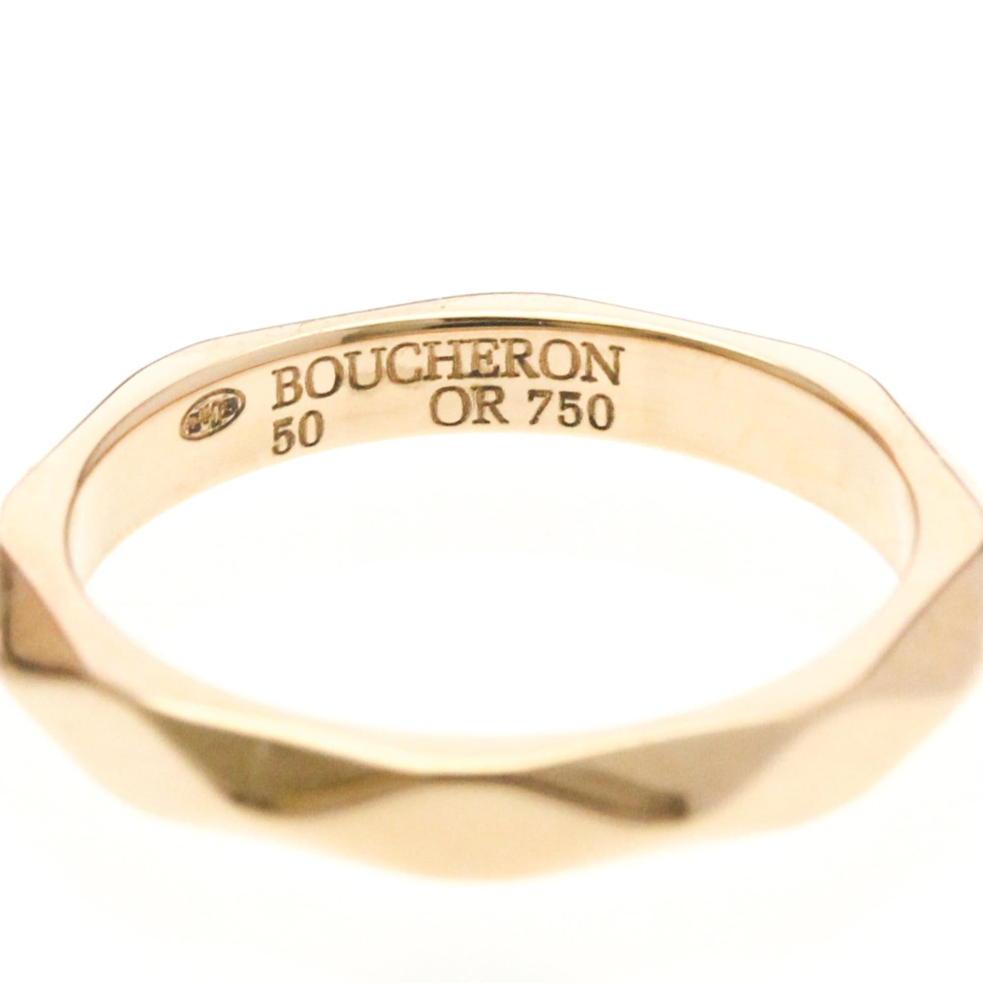 Other Boucheron Faceted Ring With 1 Diamond Pink Gold (18K) Fashion Diamond Band Ring Pink Gold Size ONE SIZE - 6 Thumbnail