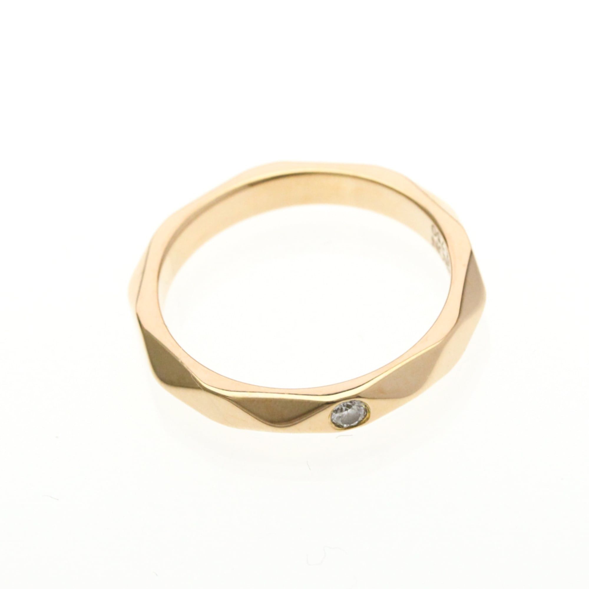 Other Boucheron Faceted Ring With 1 Diamond Pink Gold (18K) Fashion Diamond Band Ring Pink Gold Size ONE SIZE - 9 Thumbnail