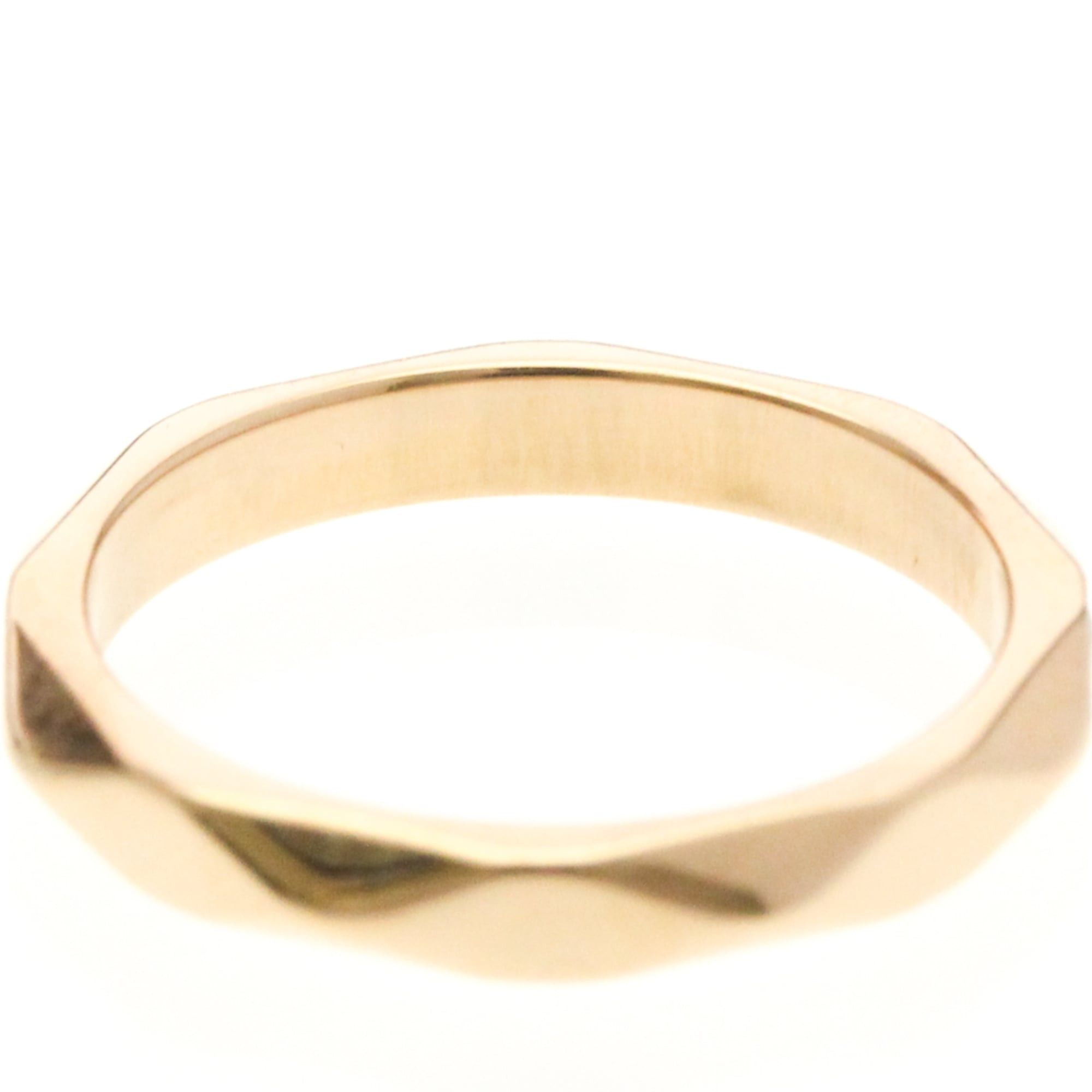 Other Boucheron Faceted Ring With 1 Diamond Pink Gold (18K) Fashion Diamond Band Ring Pink Gold Size ONE SIZE - 8 Thumbnail