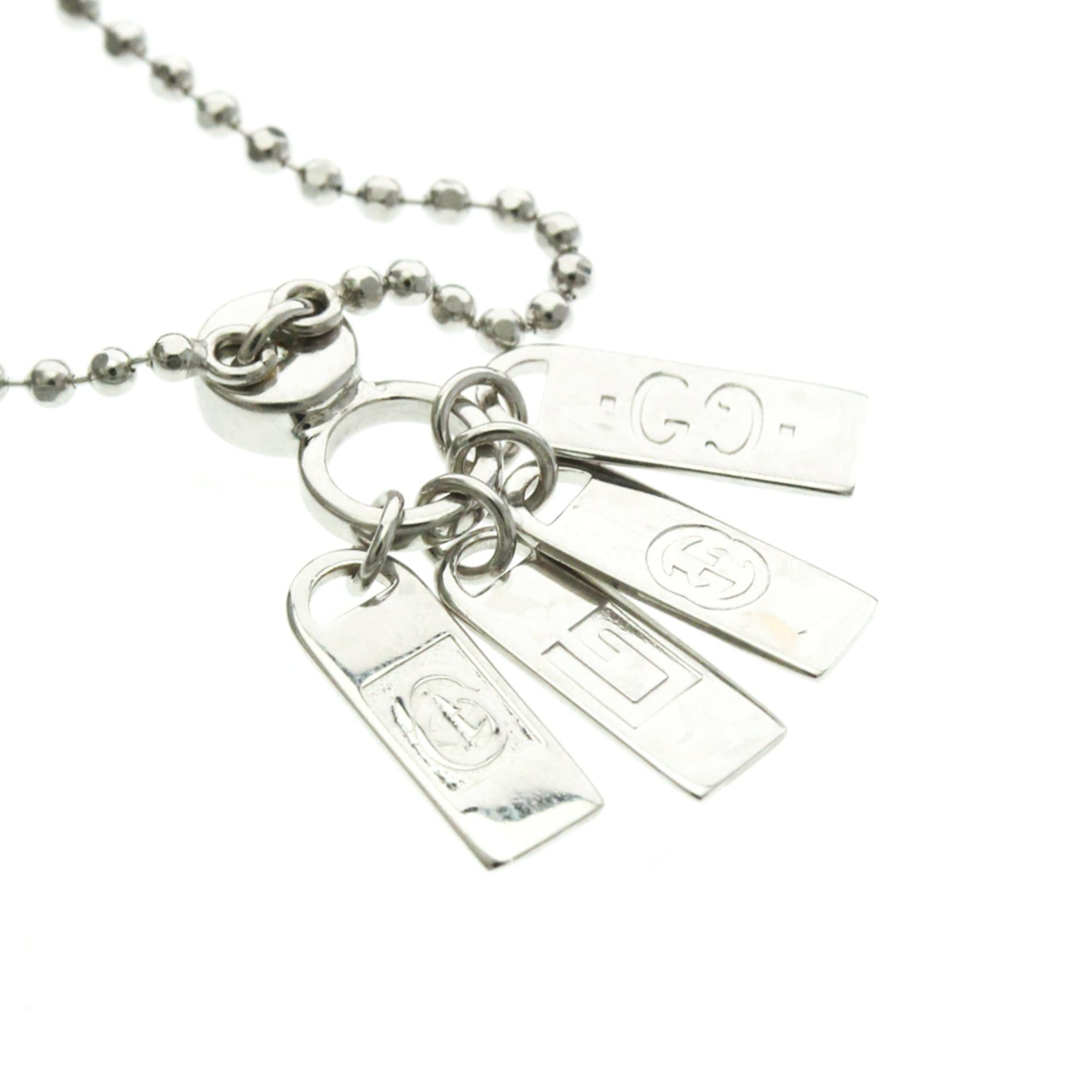 Gucci Gucci Plate Tag Diamond Necklace White Gold (18K) Diamond Men,Women Fashion Pendant Necklace (Silver) Size ONE SIZE - 10 Thumbnail