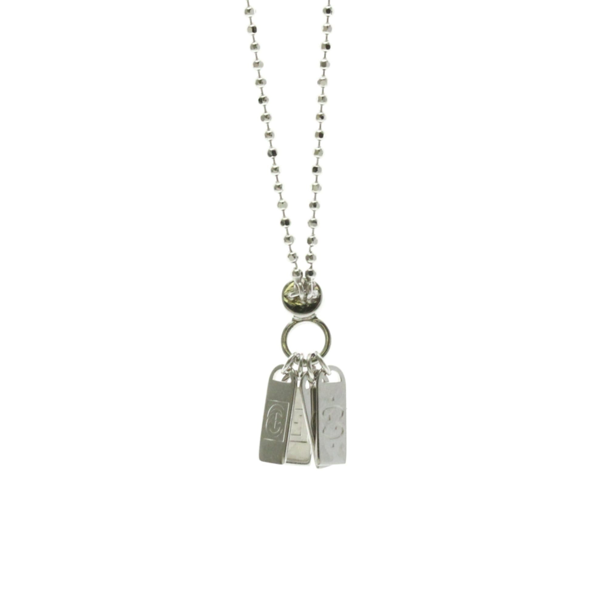 Gucci Gucci Plate Tag Diamond Necklace White Gold (18K) Diamond Men,Women Fashion Pendant Necklace (Silver) Size ONE SIZE - 2 Thumbnail