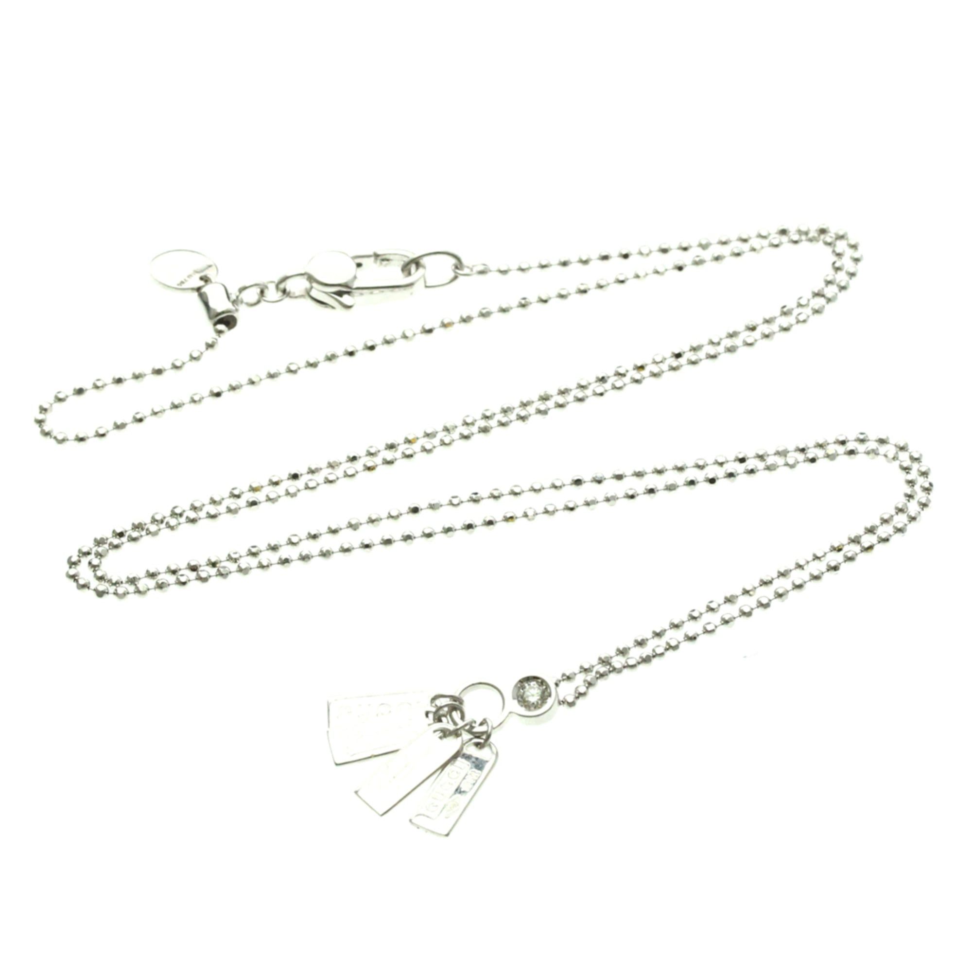 Gucci Gucci Plate Tag Diamond Necklace White Gold (18K) Diamond Men,Women Fashion Pendant Necklace (Silver) Size ONE SIZE - 15 Thumbnail