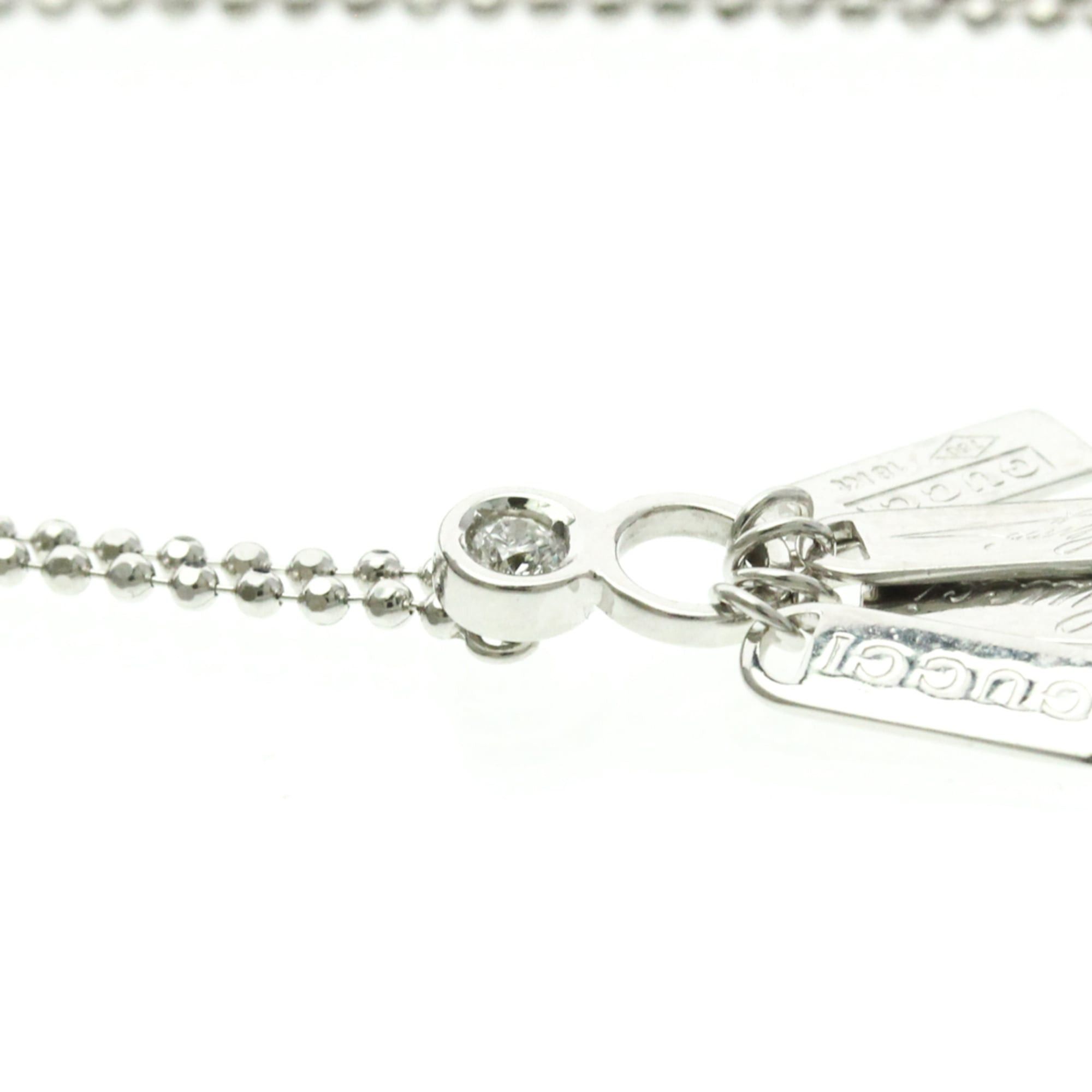 Gucci Gucci Plate Tag Diamond Necklace White Gold (18K) Diamond Men,Women Fashion Pendant Necklace (Silver) Size ONE SIZE - 5 Thumbnail