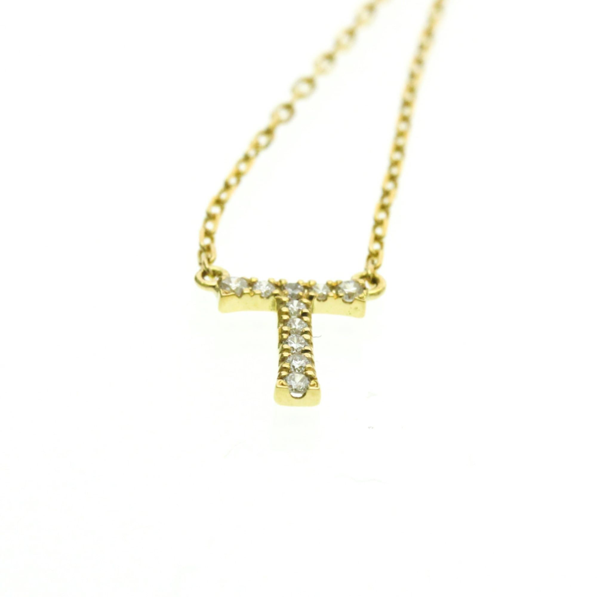 Other AHKAH Initial "T" Diamond Necklace Yellow Gold (18K) Diamond Men,Women Fashion Pendant Necklace Carat/0.04 (Gold) Size ONE SIZE - 4 Thumbnail