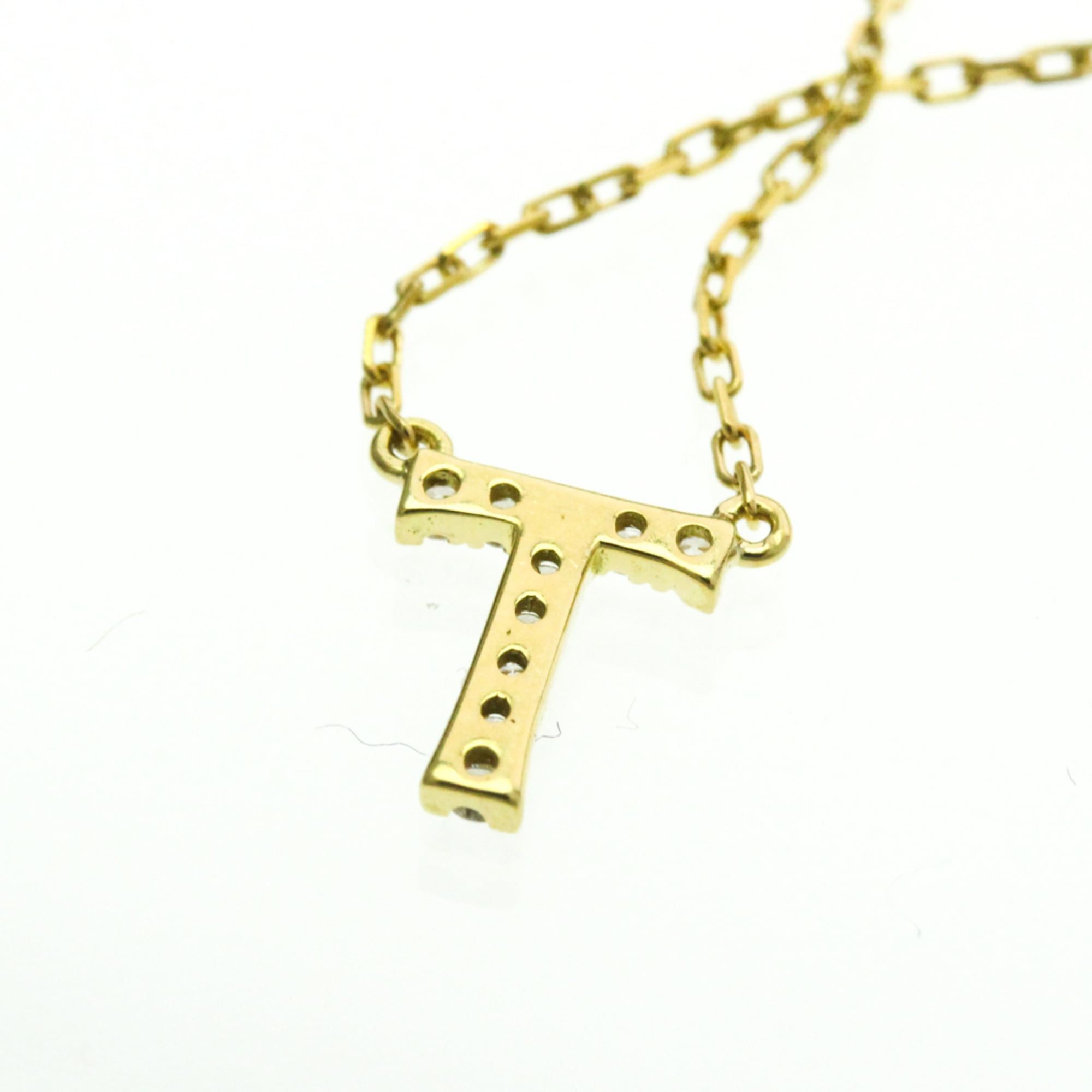 Other AHKAH Initial "T" Diamond Necklace Yellow Gold (18K) Diamond Men,Women Fashion Pendant Necklace Carat/0.04 (Gold) Size ONE SIZE - 8 Thumbnail