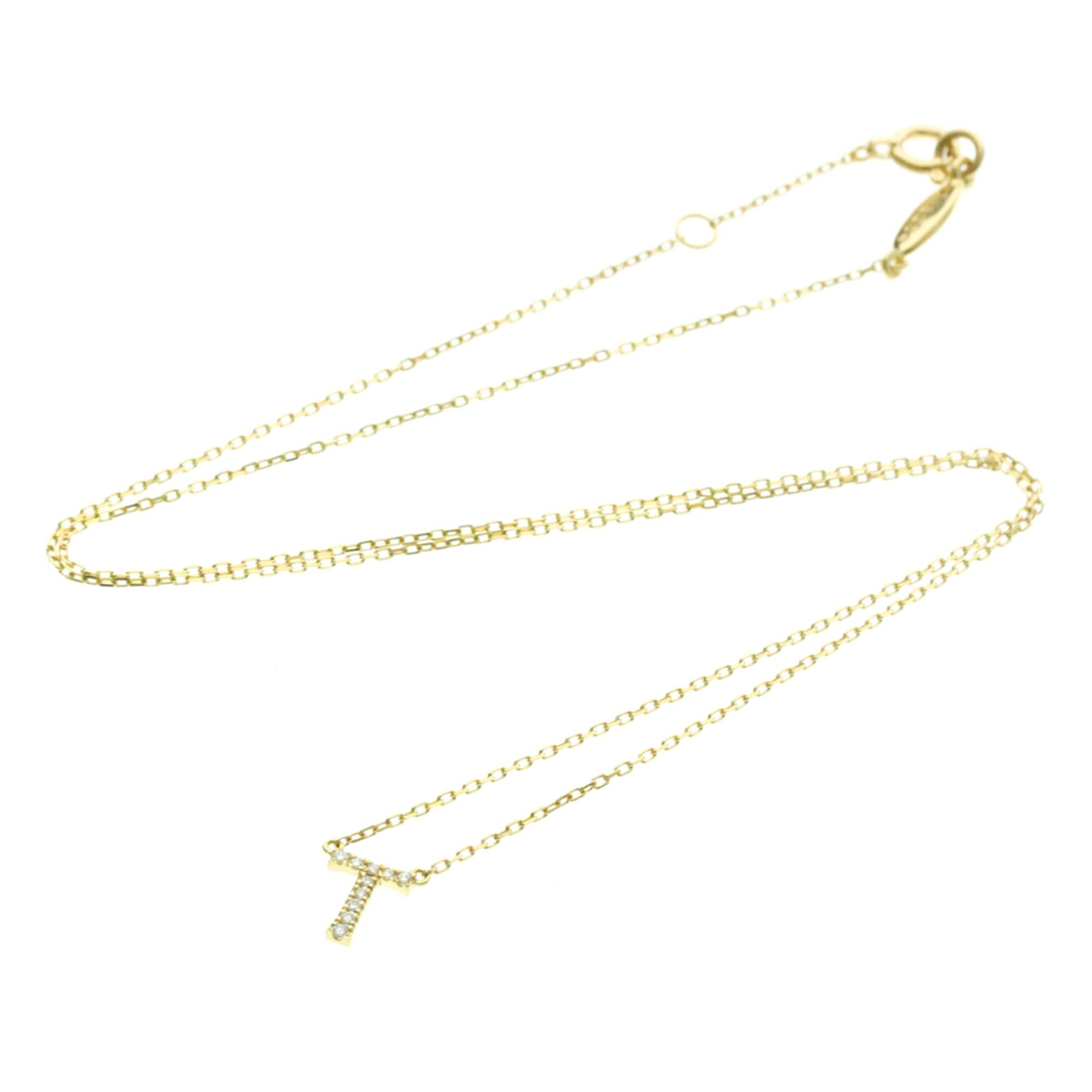 Other AHKAH Initial "T" Diamond Necklace Yellow Gold (18K) Diamond Men,Women Fashion Pendant Necklace Carat/0.04 (Gold) Size ONE SIZE - 13 Thumbnail