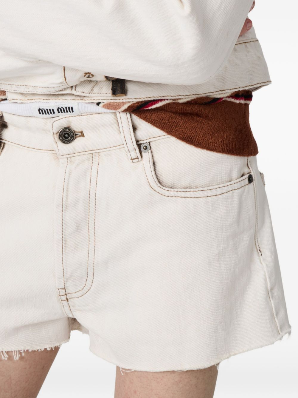 Miu Miu DENIM COTTON SHORTS Size 26" / US 2 / IT 38 - 3 Thumbnail