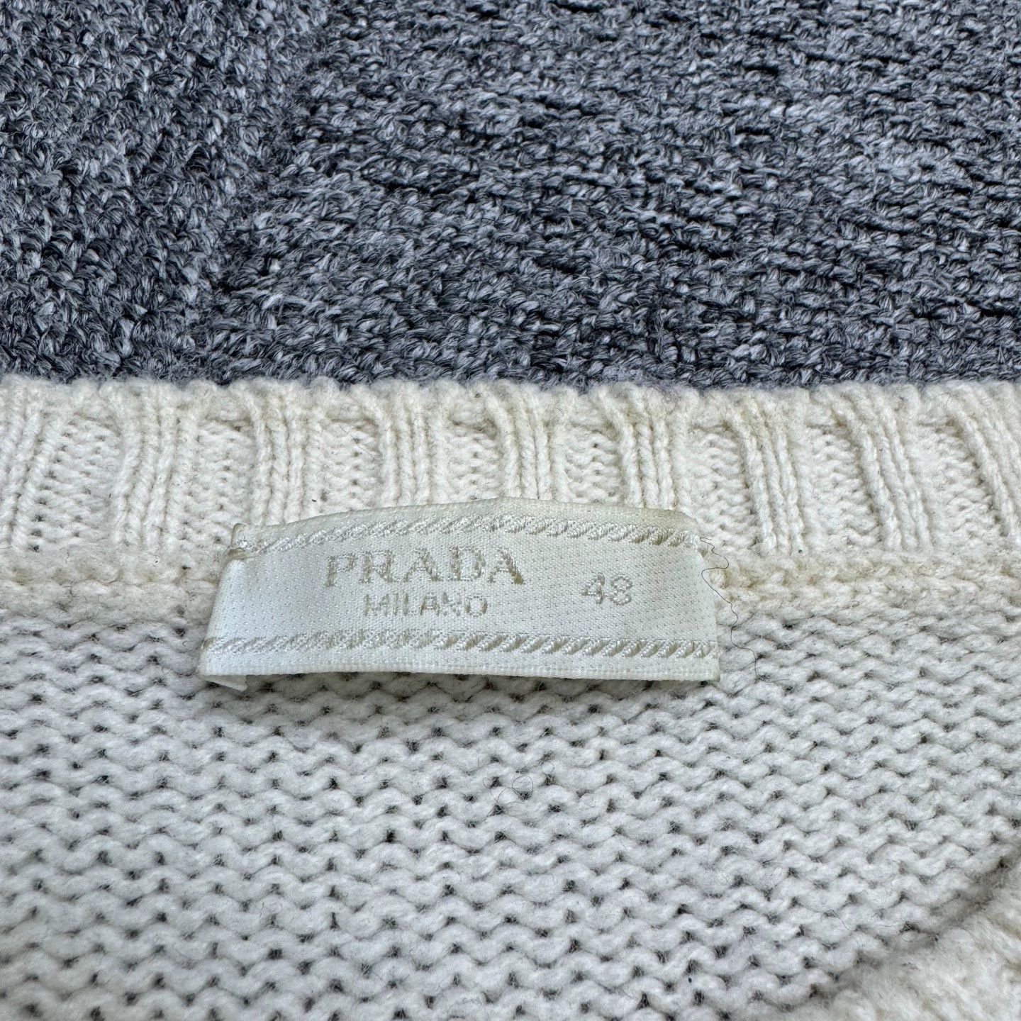 Prada White Long Sleeve Knit Sweater Size US M / EU 48-50 / 2 - 2 Thumbnail