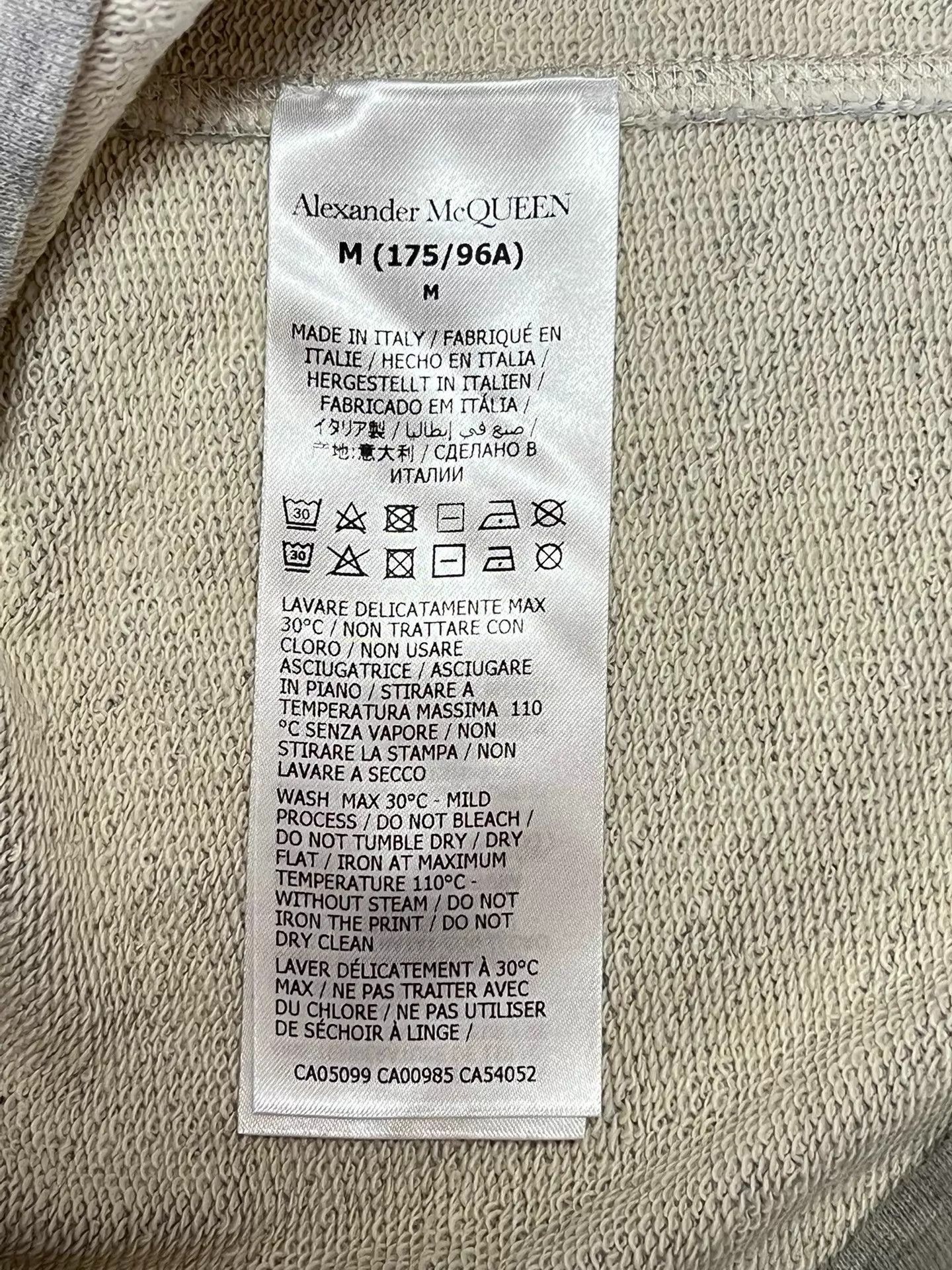 Alexander McQueen Gray Graphic Hoodie with Drawstrings - Size M Size US M / EU 48-50 / 2 - 6 Thumbnail
