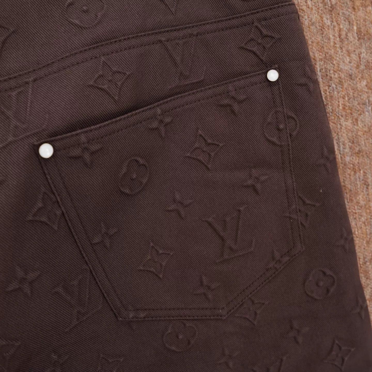Louis Vuitton Brown Patterned Casual Pants Size 38 Size US 27 - 4 Thumbnail