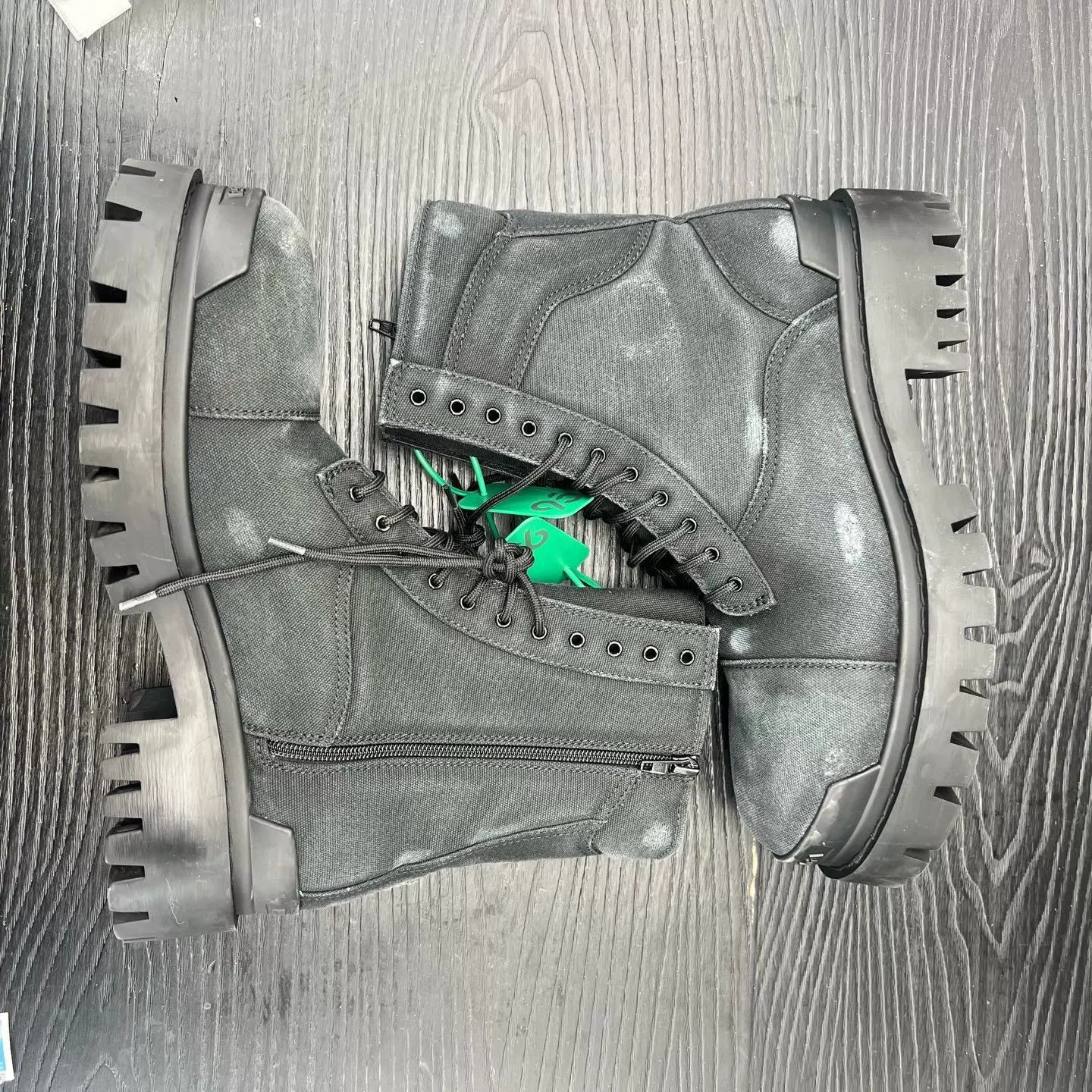 Balenciaga Black Rugged Lace-Up Boots Size 10 Size US 10 / EU 43 - 2 Thumbnail