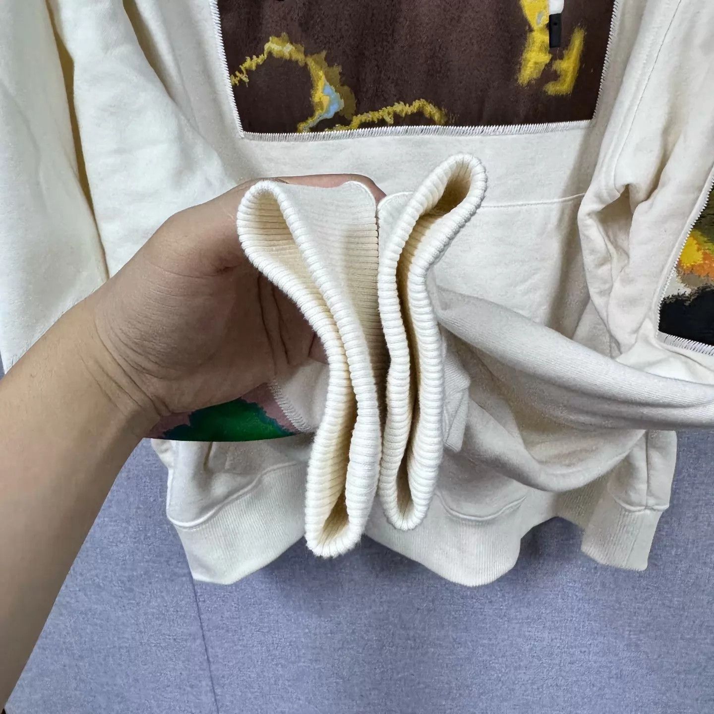 Fendi Beige Graphic Print Hoodie with Colorful Sleeves Size US M / EU 48-50 / 2 - 5 Thumbnail