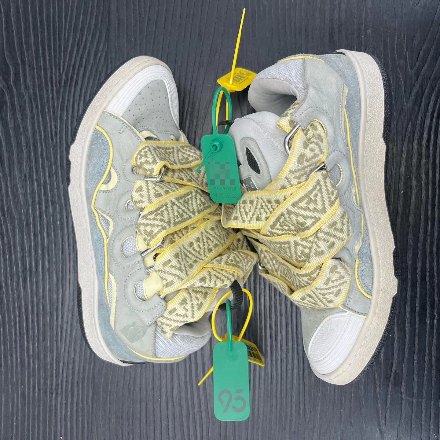 Lanvin Multi-Color Patterned High-Top Sneakers Size US 9 / EU 42 - 2 Thumbnail