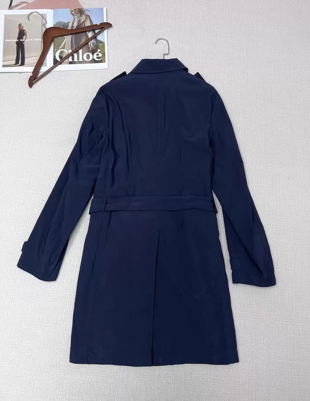 Prada Blue Belted Trench Coat with Button Front Size US M / EU 48-50 / 2 - 6 Thumbnail