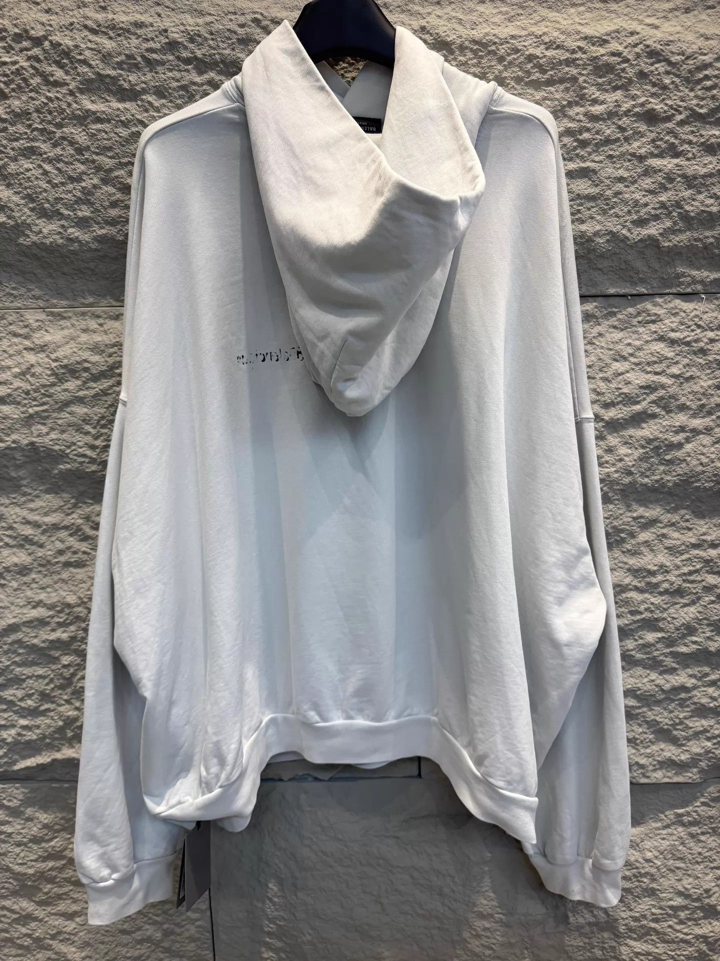 Balenciaga Gray Oversized Hoodie with Front Pocket Size US L / EU 52-54 / 3 - 2 Thumbnail