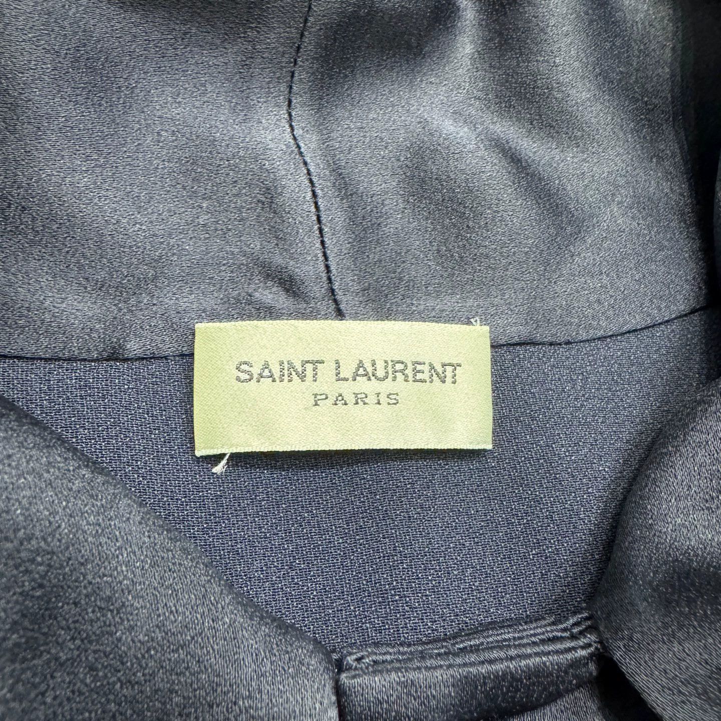 Saint Laurent Paris Black Long Sleeve Tie Collar Shirt Size US L / EU 52-54 / 3 - 2 Thumbnail