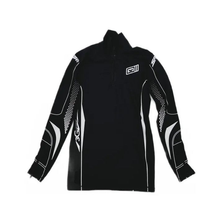 Givenchy Givenchy Solid Print Half-Zip Long-Sleeve T-Shirt Size US M / EU 48-50 / 2 - 2 Thumbnail