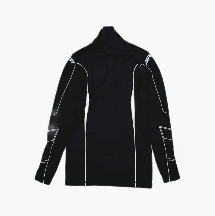 Givenchy Givenchy Solid Print Half-Zip Long-Sleeve T-Shirt Size US M / EU 48-50 / 2 - 3 Thumbnail