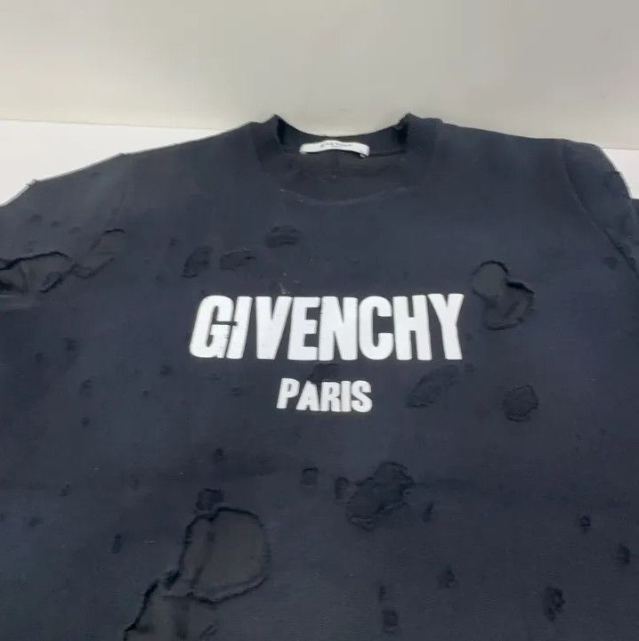 Givenchy Givenchy Paris Letter Print Hole Design Sweatshirt Size US S / EU 44-46 / 1 - 8 Thumbnail