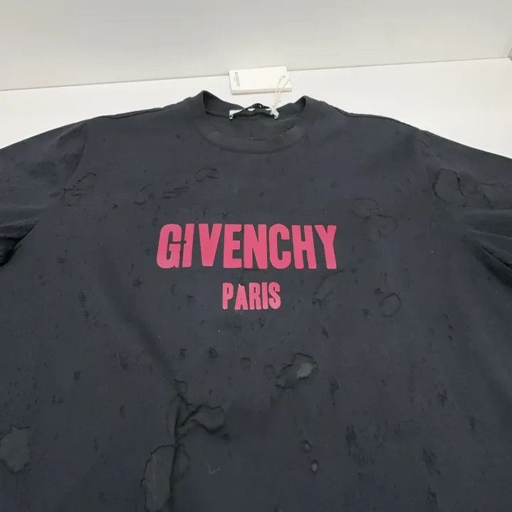 Givenchy Givenchy Hole Letter Print Unisex Short-Sleeve T-Shirt Size US XXS / EU 40 - 8 Thumbnail