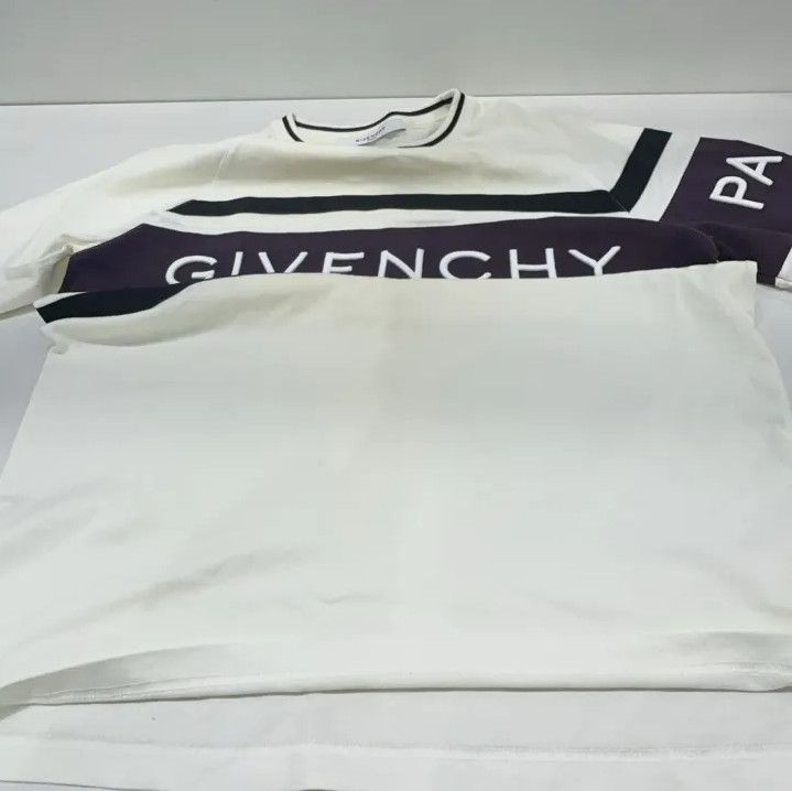 Givenchy Givenchy Striped Logo Embroidered Short Sleeve T-Shirt Size US L / EU 52-54 / 3 - 7 Thumbnail