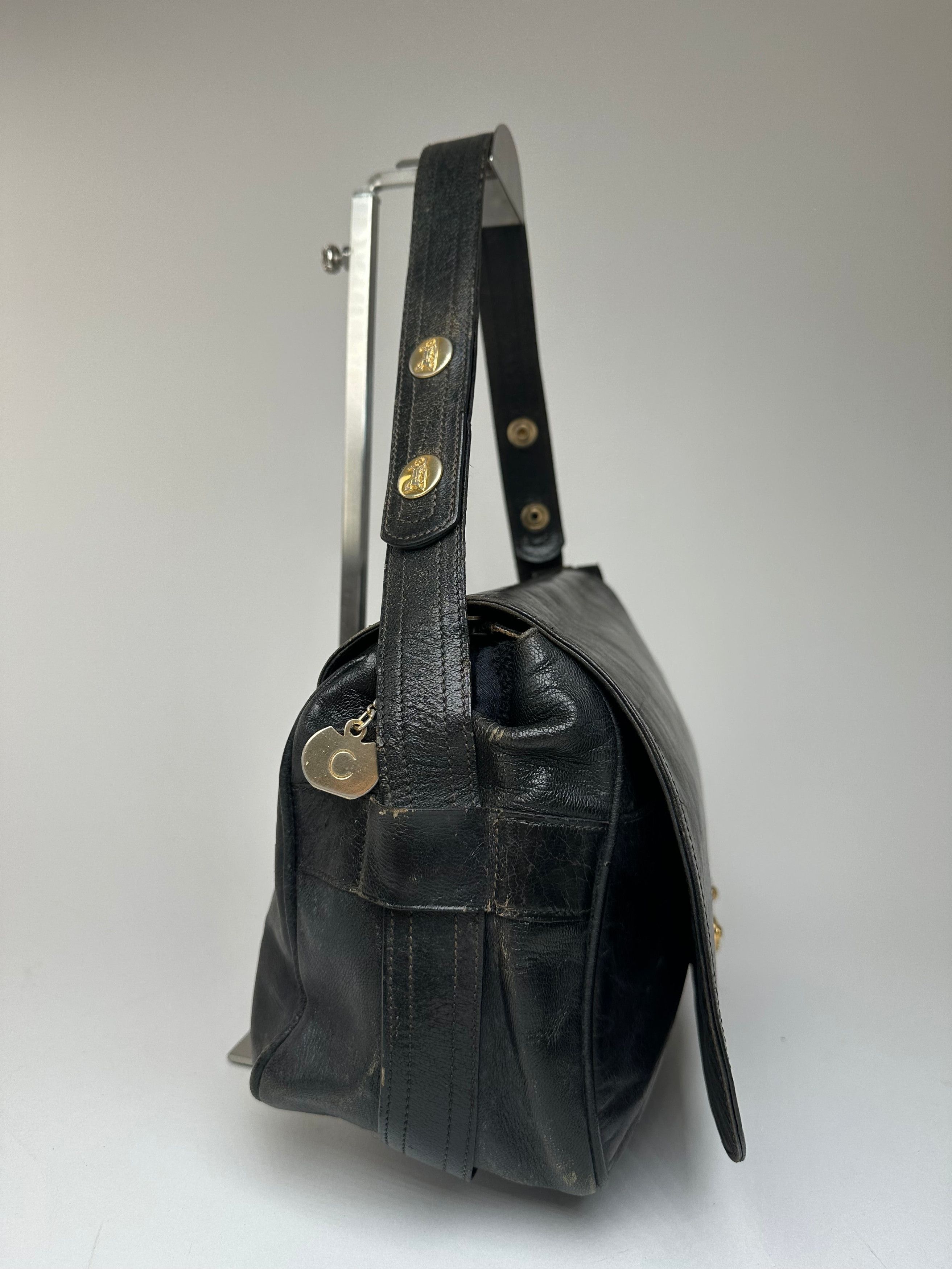 Celine Vintage Paris Multiway Leather Handbag Black Size ONE SIZE - 8 Thumbnail