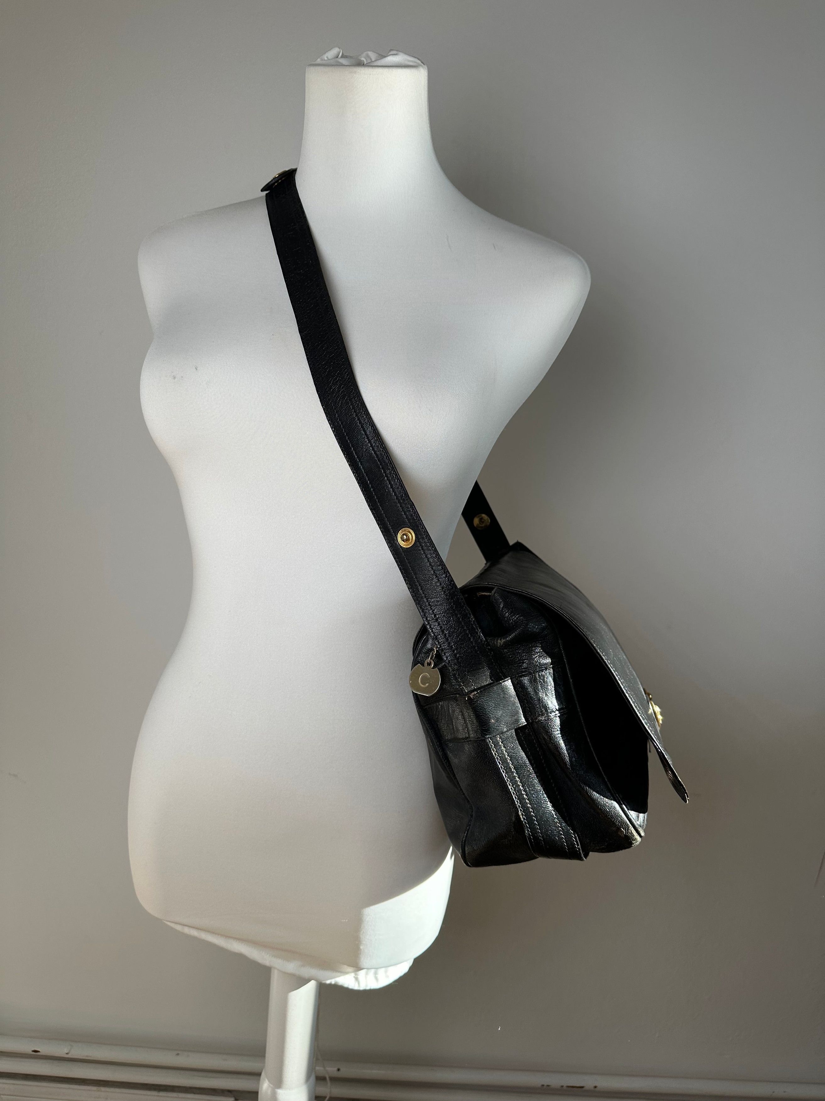 Celine Vintage Paris Multiway Leather Handbag Black Size ONE SIZE - 6 Thumbnail