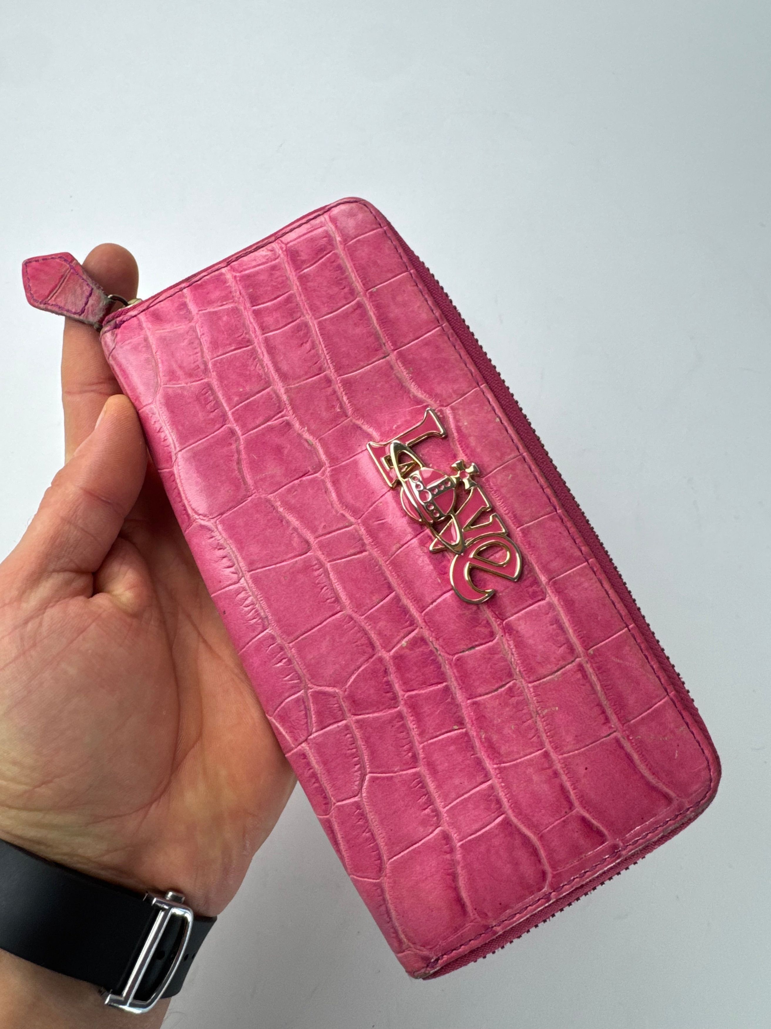 Vivienne Westwood Vintage Leather Zippy Crocodile Emblossed Leather Wallet Pin Size ONE SIZE - 3 Thumbnail