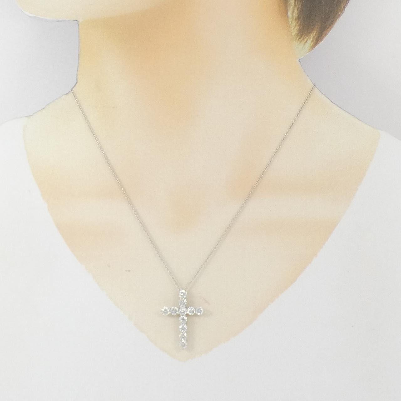 Tiffany & Co. Tiffany & Co. Tiffany & Co. Large Cross Platinum950 Diamond Necklace Precious Metal Necklace DUTY FREE for USA Size ONE SIZE - 6 Thumbnail