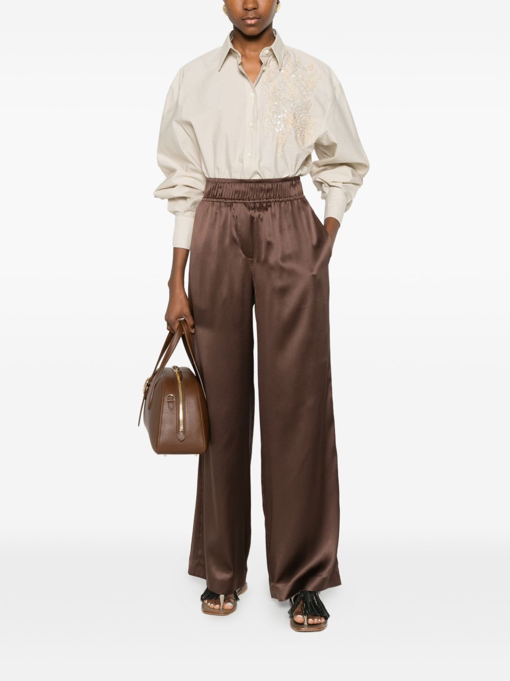 Brunello Cucinelli SILK TROUSERS Size 26" / US 2 / IT 38 - 2 Thumbnail
