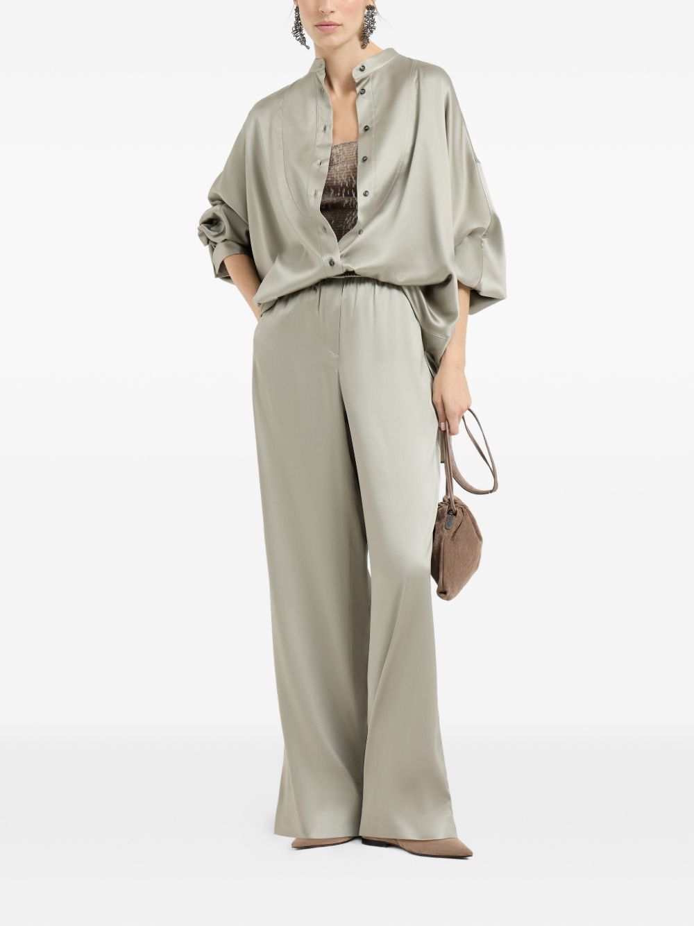 Brunello Cucinelli SILK TROUSERS Size 26" / US 2 / IT 38 - 3 Thumbnail