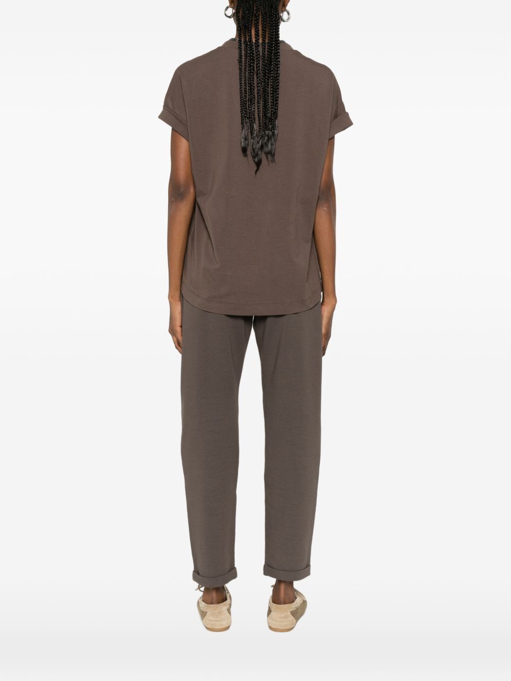 Brunello Cucinelli COTTON V-NECKED T-SHIRT Size L / US 10 / IT 46 - 4 Thumbnail