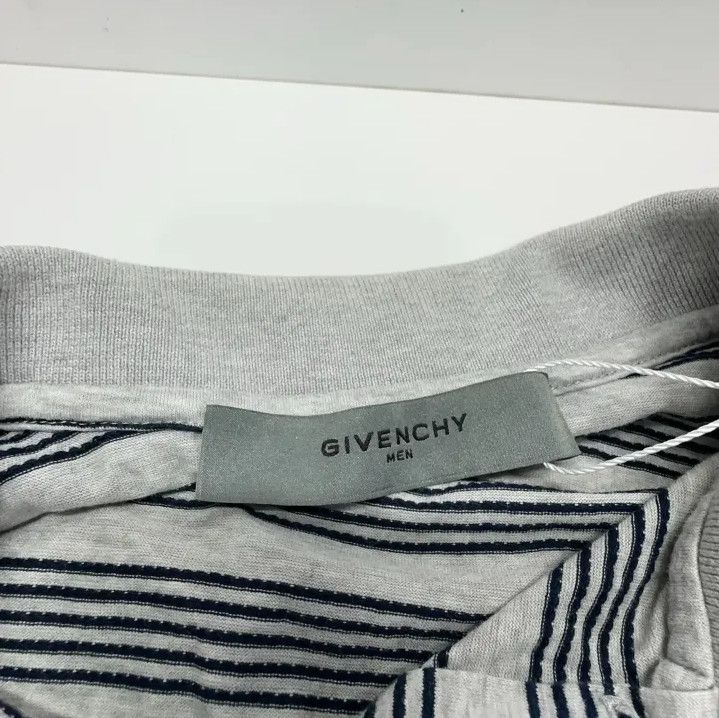 Givenchy Givenchy Men's Gray Striped Short-Sleeve Polo Size US M / EU 48-50 / 2 - 4 Thumbnail