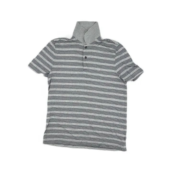 Givenchy Givenchy Men's Gray Striped Short-Sleeve Polo Size US M / EU 48-50 / 2 - 2 Thumbnail