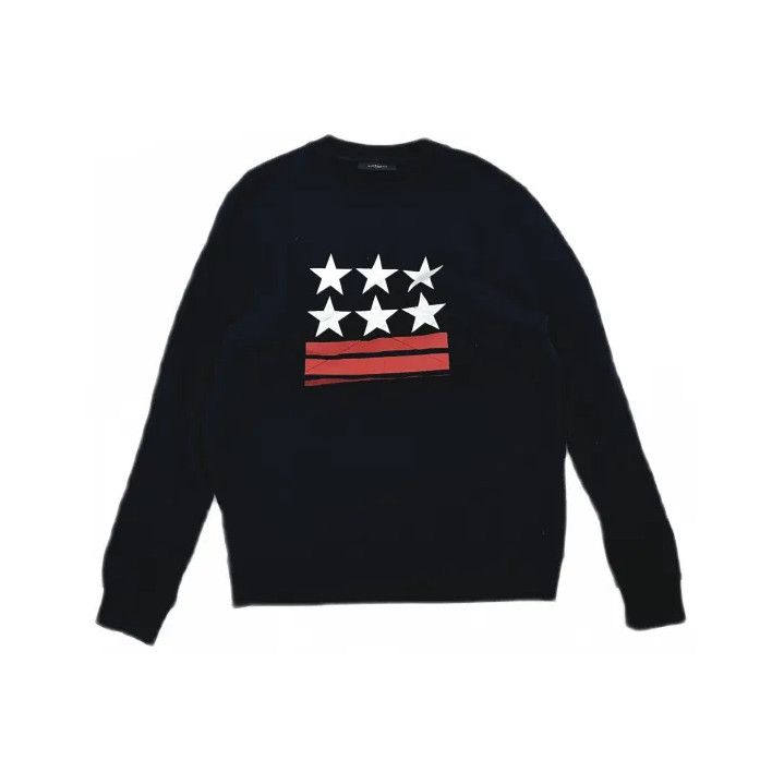 Givenchy Givenchy Black Long-Sleeve Star Stripe Sweatshirt Size US S / EU 44-46 / 1 - 2 Thumbnail