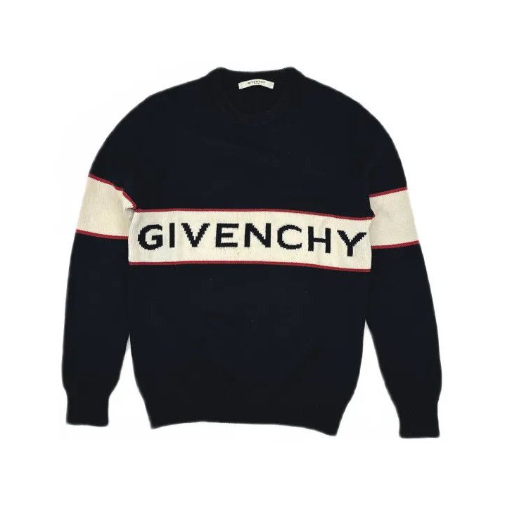 Givenchy Givenchy Men's Logo Intarsia Knit Sweater Size US S / EU 44-46 / 1 - 2 Thumbnail