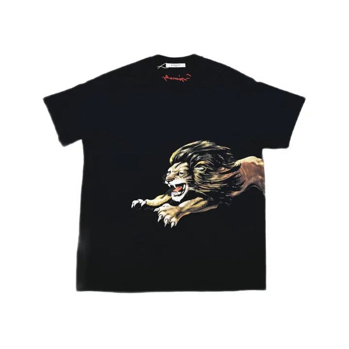 Givenchy GIVENCHY Lion Print Men's Short Sleeve T-Shirt Size US M / EU 48-50 / 2 - 2 Thumbnail