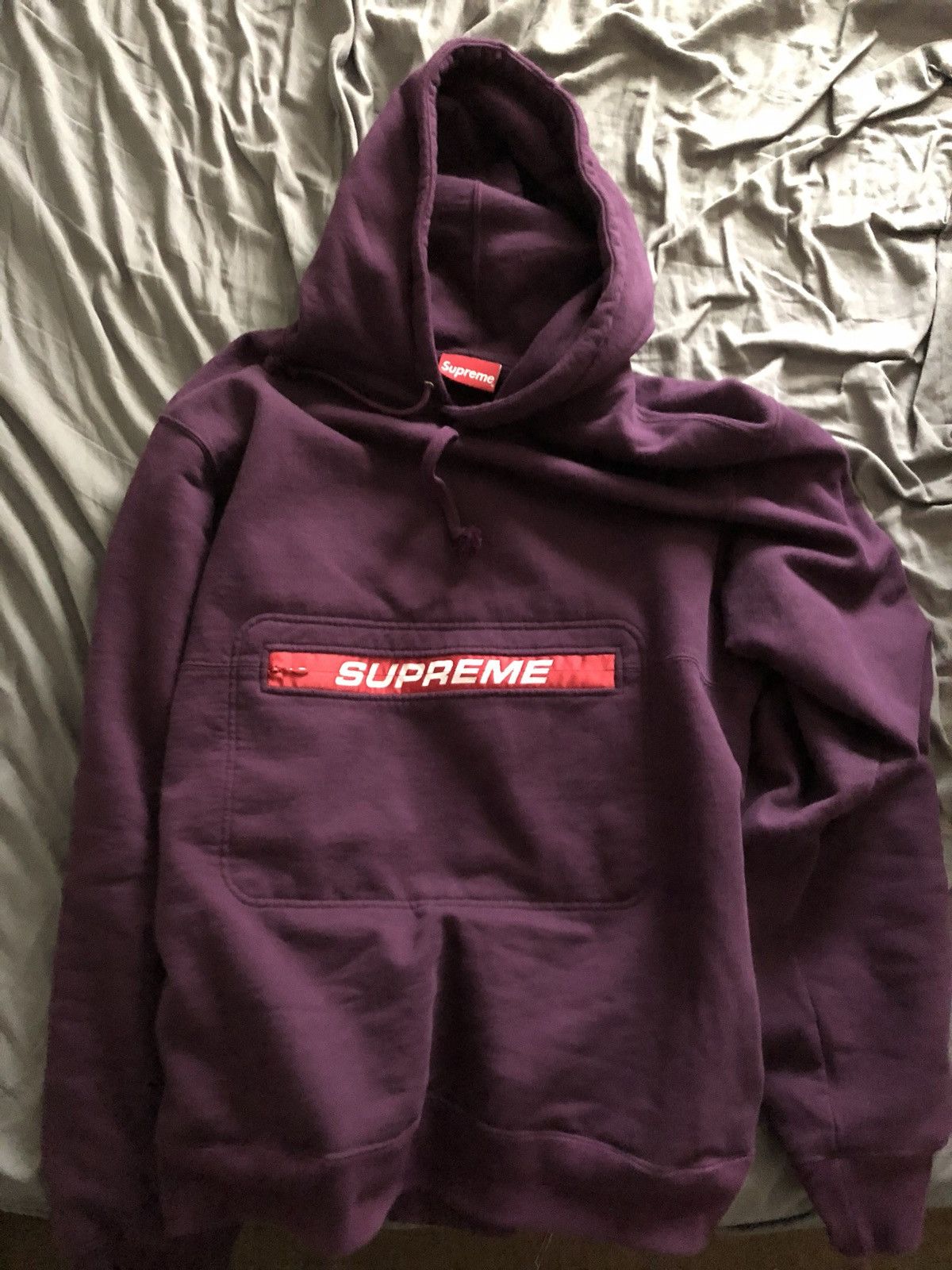 Supreme Supreme Zip Pouch Hoodie Sweatshirt Purple SS19 | Grailed