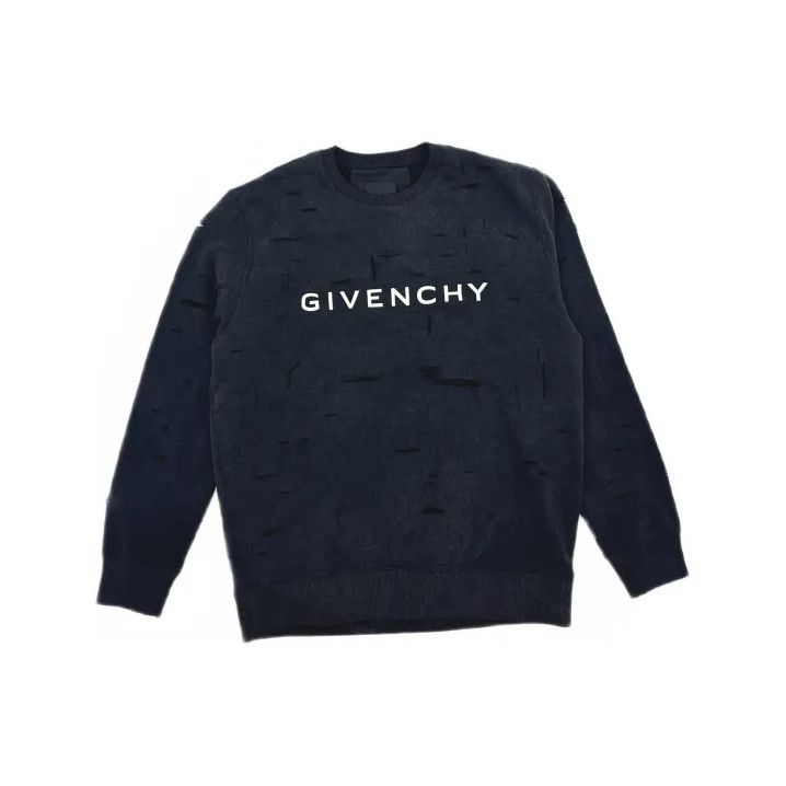 Givenchy Givenchy SS23 Tear Detail Logo Print Sweatshirt Size US L / EU 52-54 / 3 - 2 Thumbnail