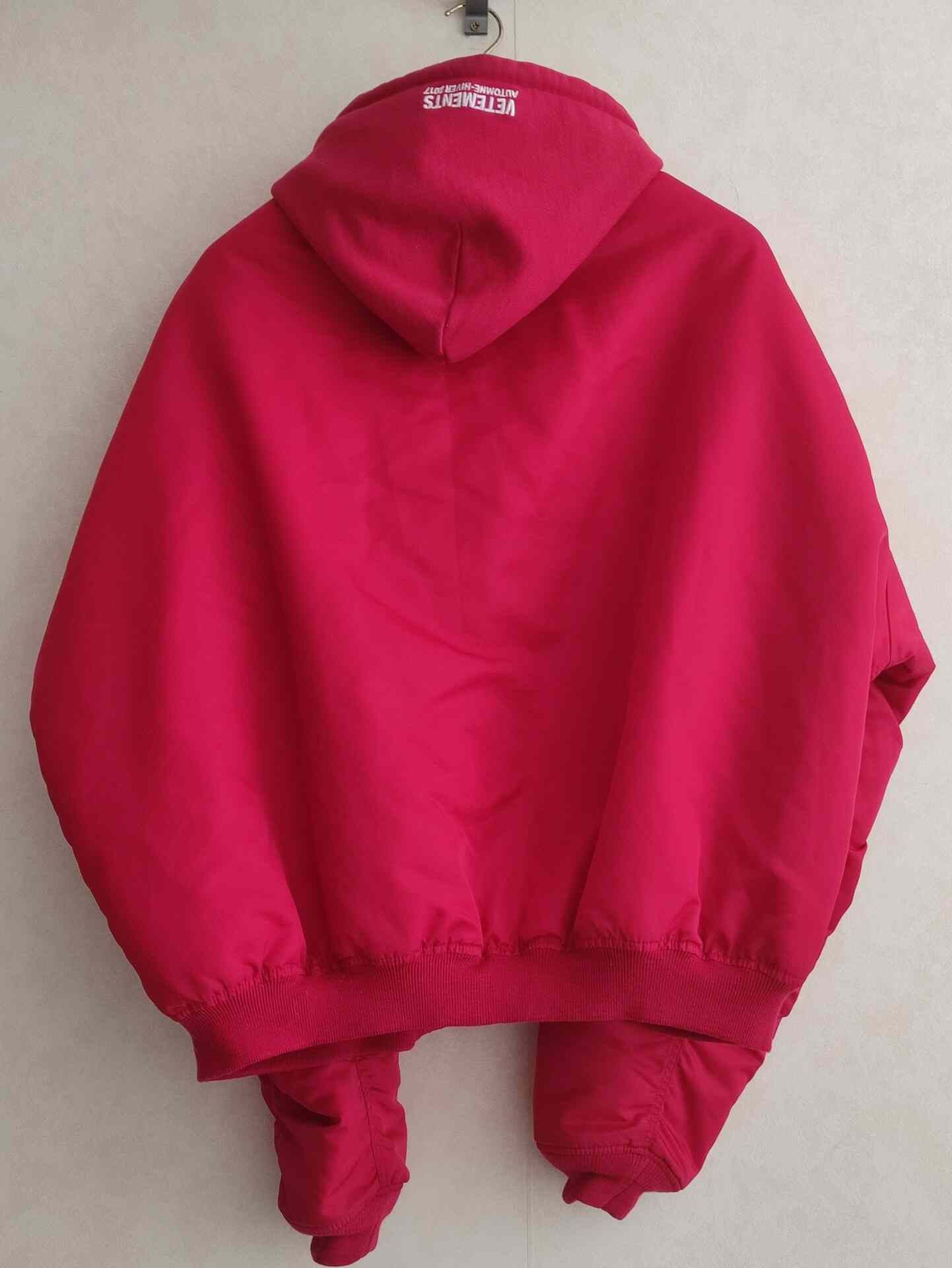 Vetements Vetements Red Hooded Bomber Jacket Size US XS / EU 42 / 0 - 2 Thumbnail