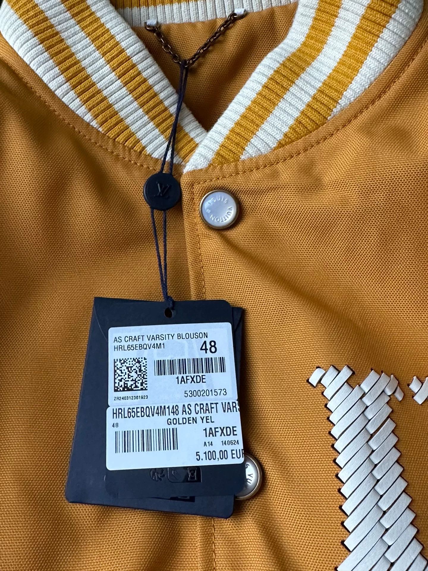 Louis Vuitton Louis Vuitton Lv24FW Yellow Leather Sleeve Jacket Size US M / EU 48-50 / 2 - 4 Thumbnail