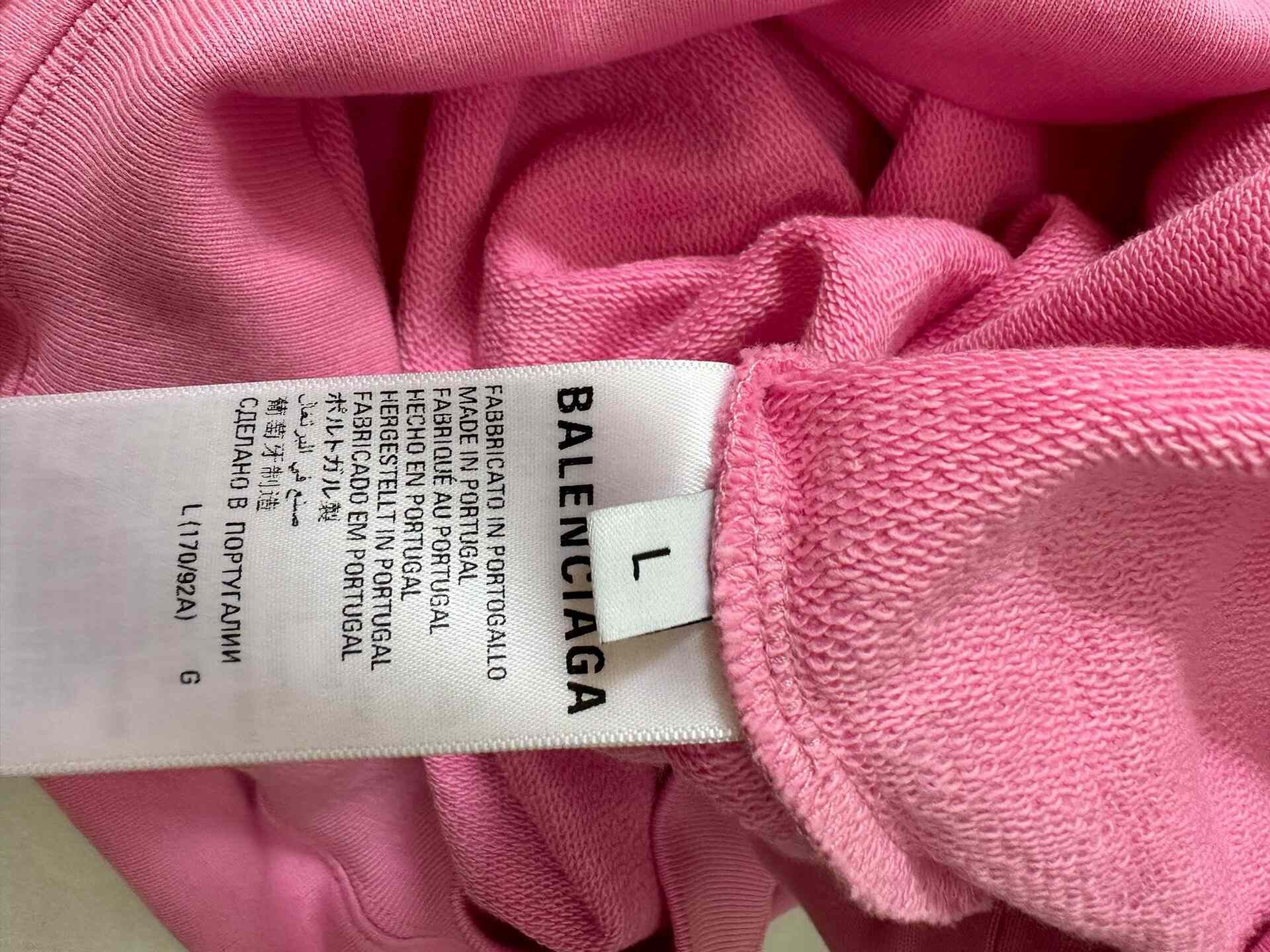 Balenciaga Balenciaga Pink Logo Hoodie Size L / US 10 / IT 46 - 4 Thumbnail