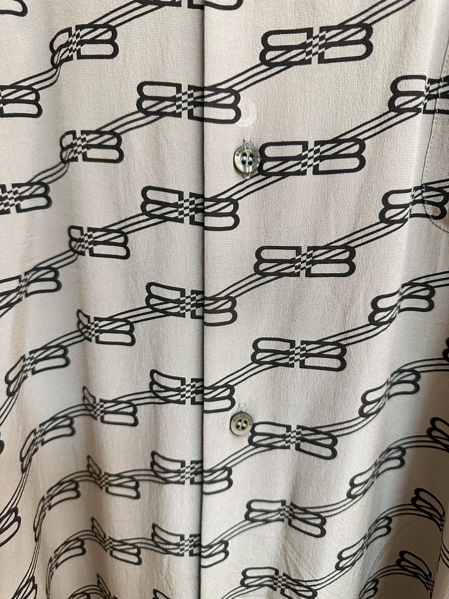 Balenciaga Balenciaga Double B Logo Silk Brown Shirt Size S / US 4 / IT 40 - 3 Thumbnail