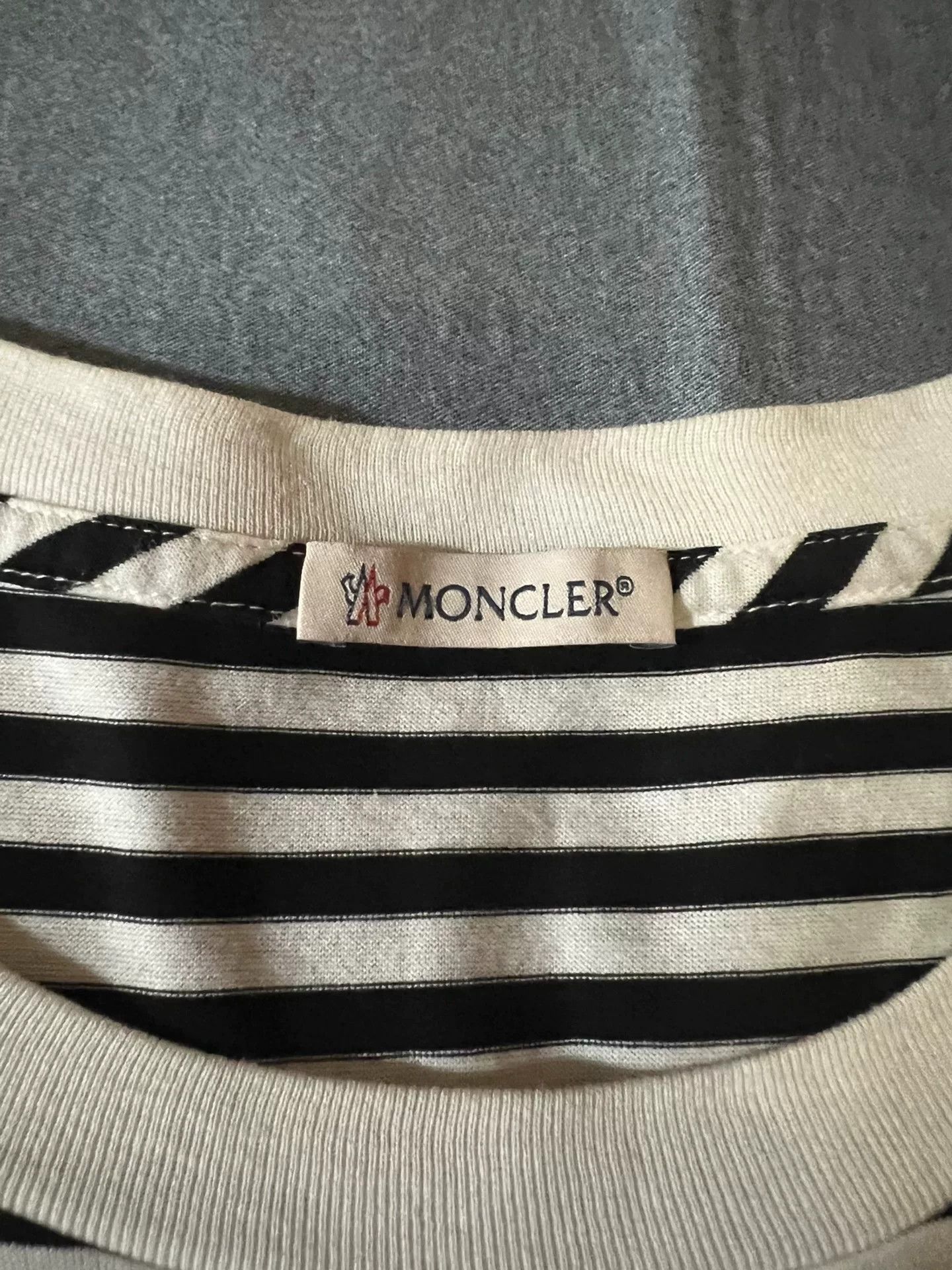 Moncler Moncler Double Logo Striped Knit T-Shirt Size US XL / EU 56 / 4 - 4 Thumbnail